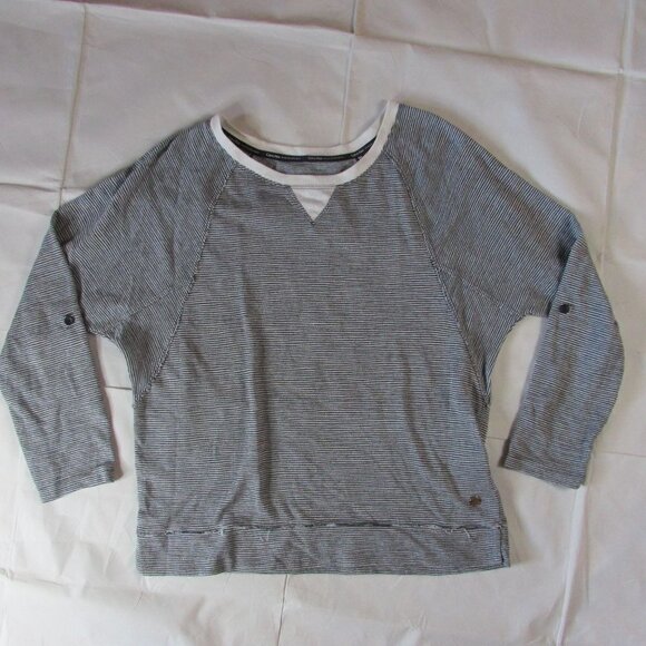 Calvin Klein Performance Women's Medium Long Sleeve Striped Shirt Top - Picture 1 of 5